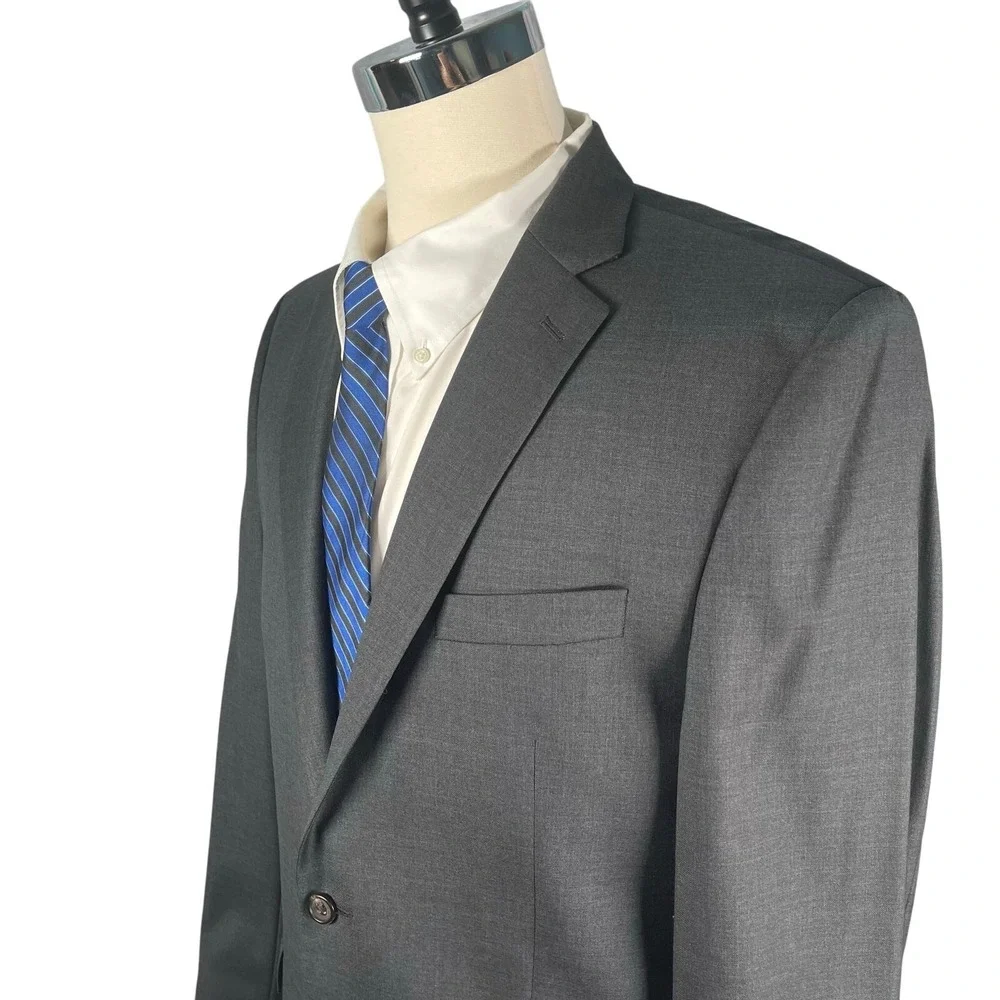 Lauren Ralph Lauren Blazer Mens 44L Charcoal‎ 100% Wool Two Button Suit Separate